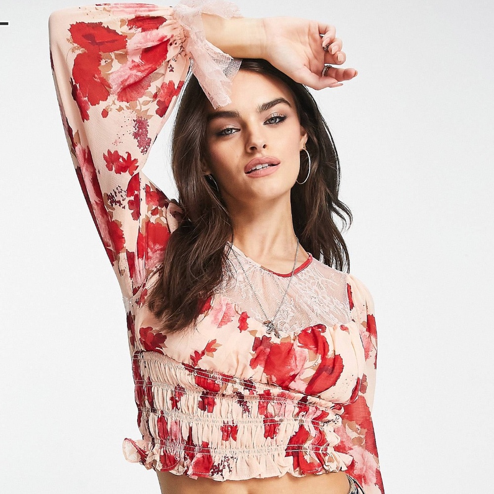Free People Daphne Floral Blouse
